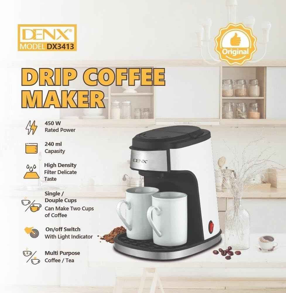ضمان سنتين - ماكينة صنع القهوة دنكس الأوتوماتيكية | Denx - Automatic Coffee Maker - 2 Years Warranty